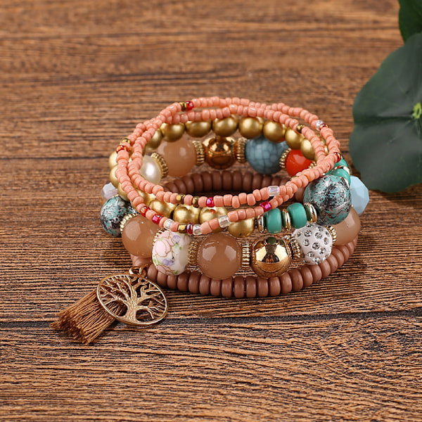 1PCS Bohemian Armband med Livets Träd Tassel Hänge Brac