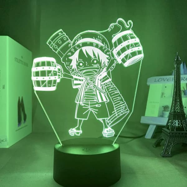 One Piece Luffy 3D Illusjons Nattlampe Smart Touch, RG