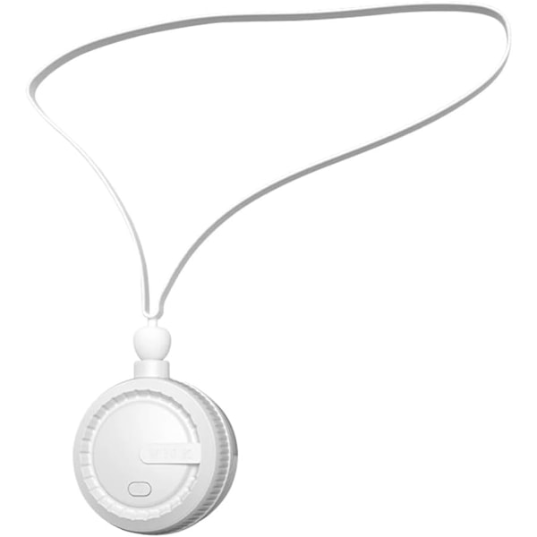 Bærbar Halsventilator Bladløs Halsventilator 3 Hastigheder USB-opladning Bærbar Ventilator Justerbar 360 Graders Roterende til Hjemmekontor Rejse (Hvid