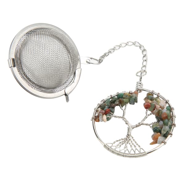 Teinfuser 304 Rustfrit Stål Livets Træ Te Si, Teinfuser Krystal Te Si Indian Agat