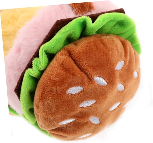 Fluffy Hamburger - Formede Foldbare Plys Ørevarmere - Søde og Termiske til Børn og Voksne i Koldt Vejr Udendørs