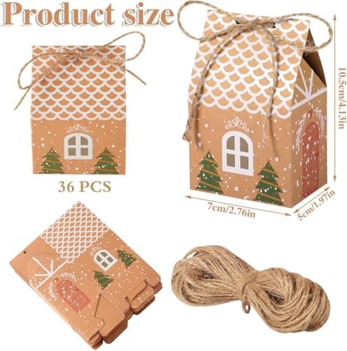 36 mini julklappsaskar med presentpåsar för godsaker och julklappar, julklappar, röda och gröna 36PCS
