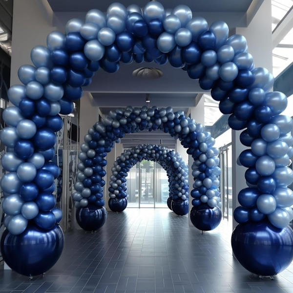 130 stk. metalliske blå balloner i forskellige størrelser 18\" 12\" 10\" 5\" ballonbue guirlande sæt perfekt til fødselsdag, dimission, babyshower, bryllup, ferie Metallic Blue