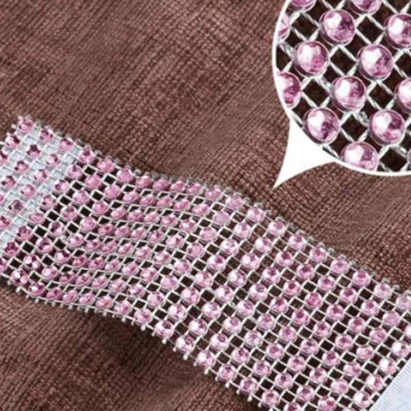 50 stk serviettringer rosa skinnende dekorative rhinstein serviettringer for DIY bryllupsbuketter kakeholdere