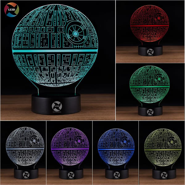 3D Optisk Illusions Natlampe - 7 LED Farveskiftende Lampe