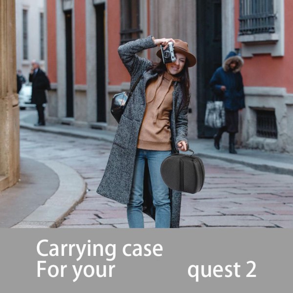 Hård skyddande väska för förvaring EVA stöttålig bärväska kompatibel med Oculus Quest 2 VR-headset gray