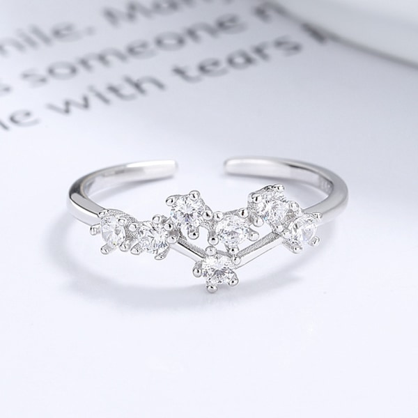 Horoskopring i 925 sterling silver, statement-ring för kvinnor