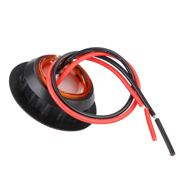 12V 4LED Mini Rund Sidomarkör Tät Ljuslampa Grommet Montering för Trailer Truck RV Vit