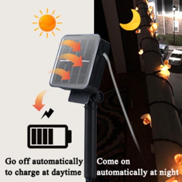 Solcellslampor med bin 7 m 50 LED-lampor