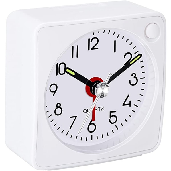 Alarm Clock Travel Ultra Small Clock with Snooze a White