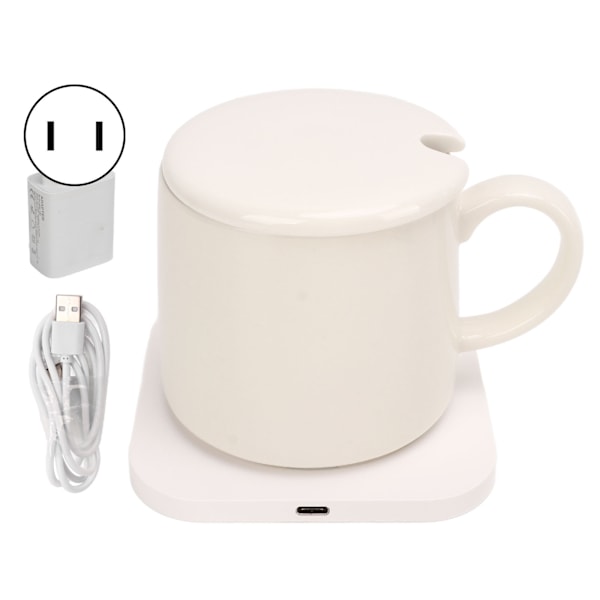 Kaffekoppsvärmare Trådlös Telefonladdare Snabb Uppvärmning 50 Grader Celsius Muggvärmare med Kopp för Telefonkopp 100‑240V