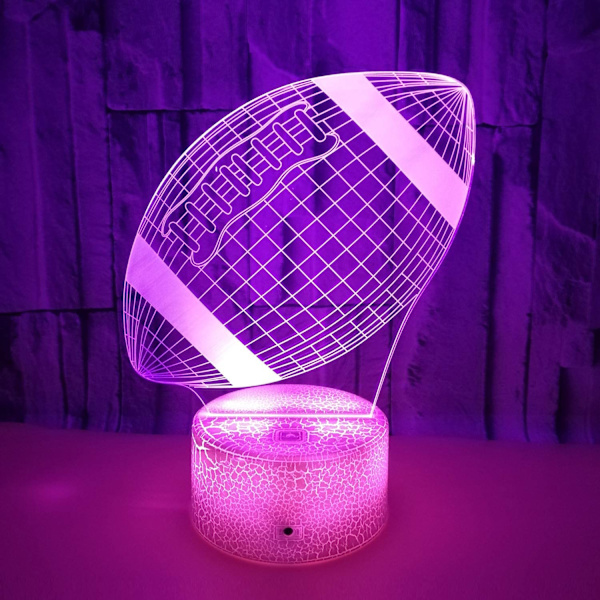 Fotbollsnattlampor för barn, 3D LED-illusionlampa med 7 färger som byter nattlampa