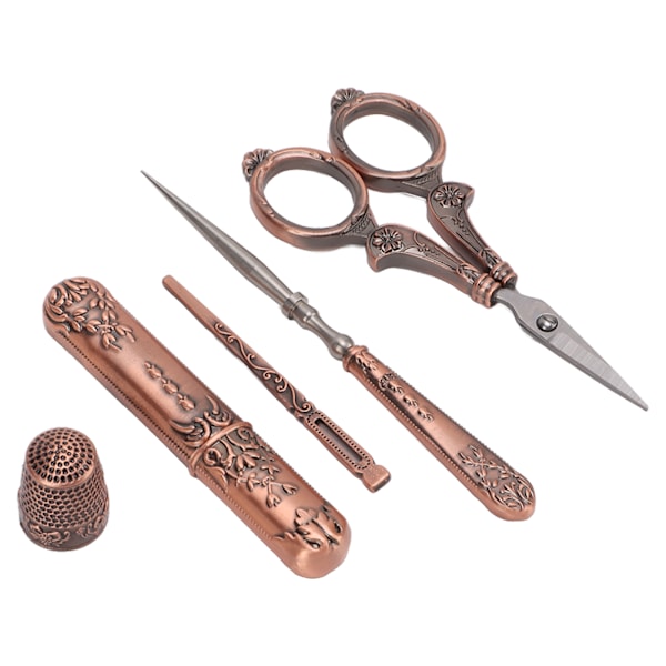 Broderisaxset Rött Antik Europeisk Retro Stil Rostfritt Stål DIY Sömnad Broderisax Syl Verktyg Set