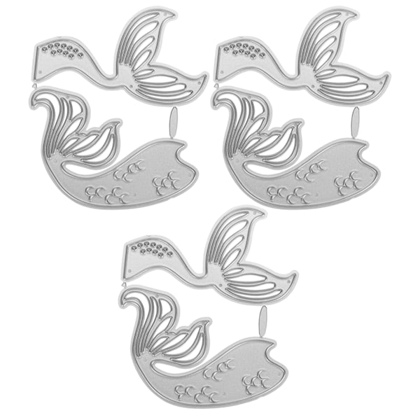 3 stk. kunstig havfruehale ramme metal skæredør til DIY scrapbooking håndværk
