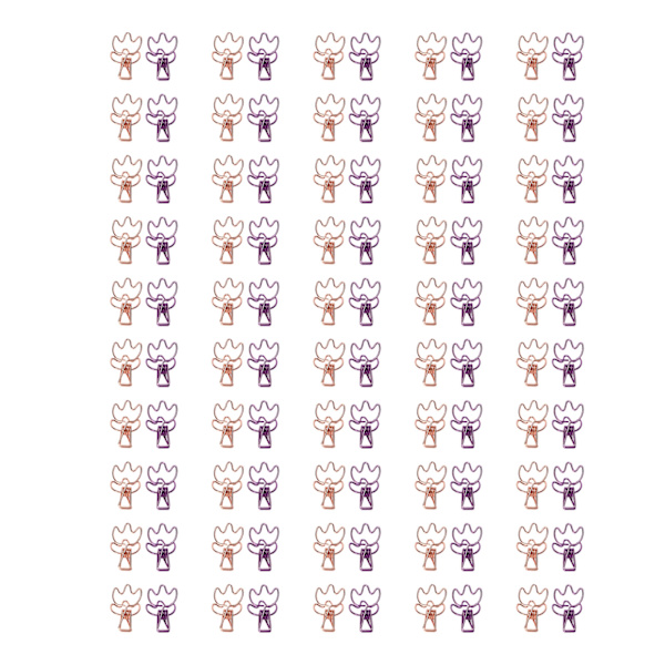 100 stk. Binder Clips Rose Gold Lilla Krone Form Stærk Klemmekraft Papirklemmer Hule Binder Clips til Billetter