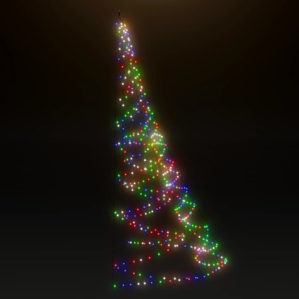 Hängande julgran med metallkrok 720 flerfärgad LED 5 m inne/ute