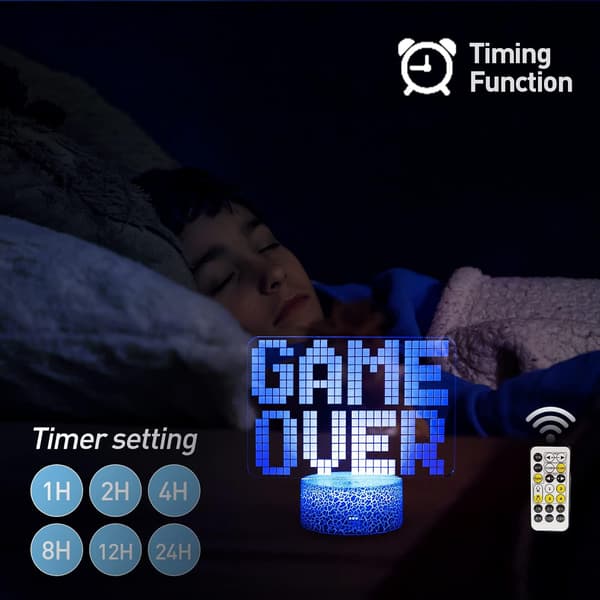 3D Gamepad Natlampe (3 mønstre) Spillekonsol I