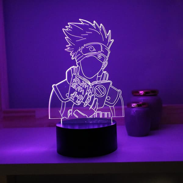 Naruto Kakashi Uchiha Sasuke 3D Illusjon Nattlys Lampe Sm