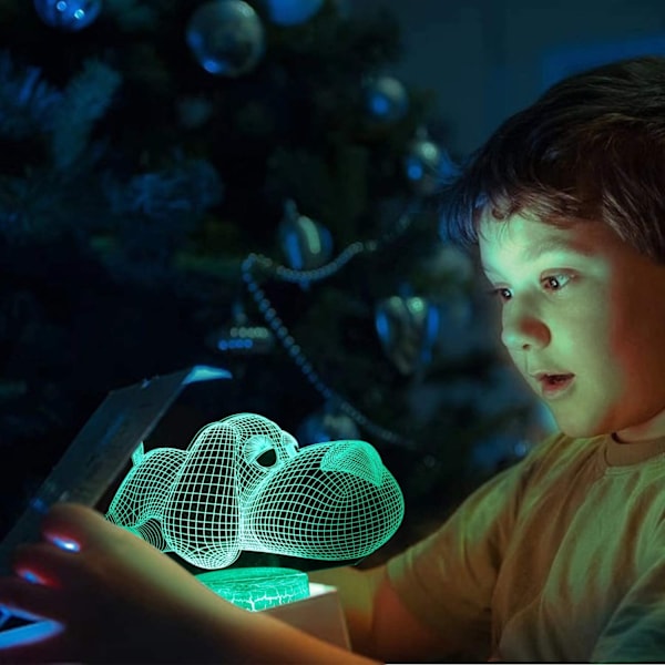 Hunde 3D Illusionslampe, 3D Nattelys Gave til Barn