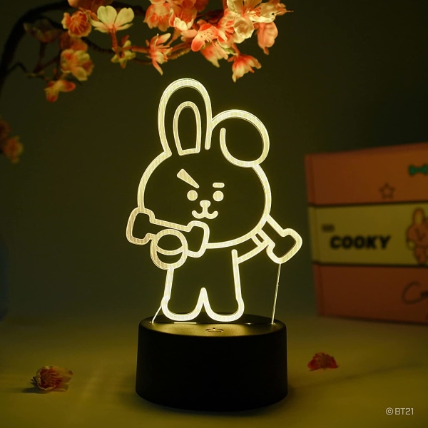 Cooky LED-lampa – BT21 – Lampfigur Nattlampa, 16 färger RG