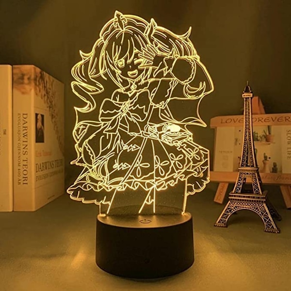 Genshin Impact Barbara lampe Kule 3D illusjons nattlampe Hjemmerom dekor Akryl LED lys Julegave lamper