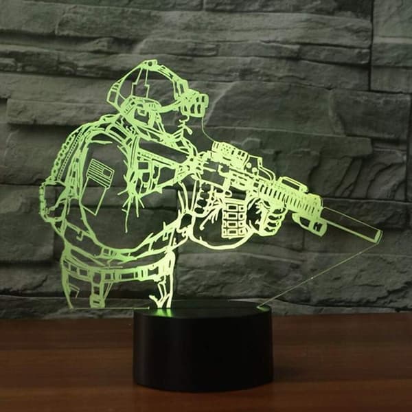 Snikskytterrifle Optisk Illusjon 3D LED Sensor Nattlys med
