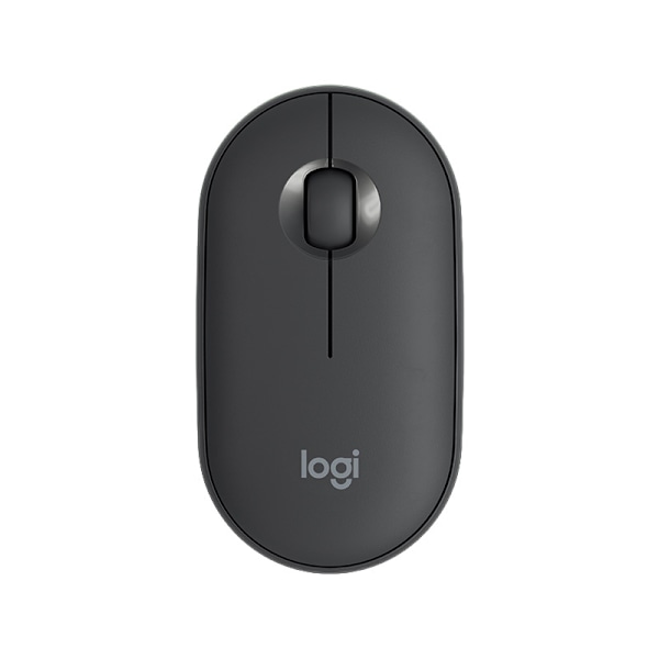 Logitech M350 Pebble trådløs mus med Bluetooth eller 2,4 GHz-modtager, lydløs, slank computermus med stille klik Black