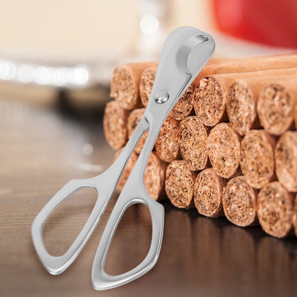 1 stk. cigarsaks i rustfrit stål med lommesaks med ring