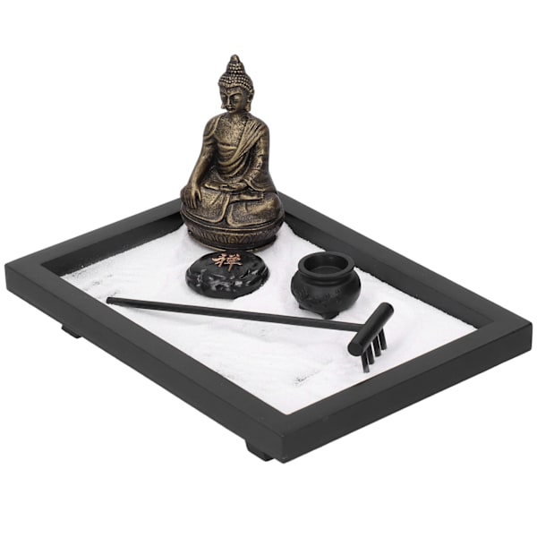Zen Have Sand Sten Incensepinde Buddha Statue Hjem Desktop Dekoration Ornamenter