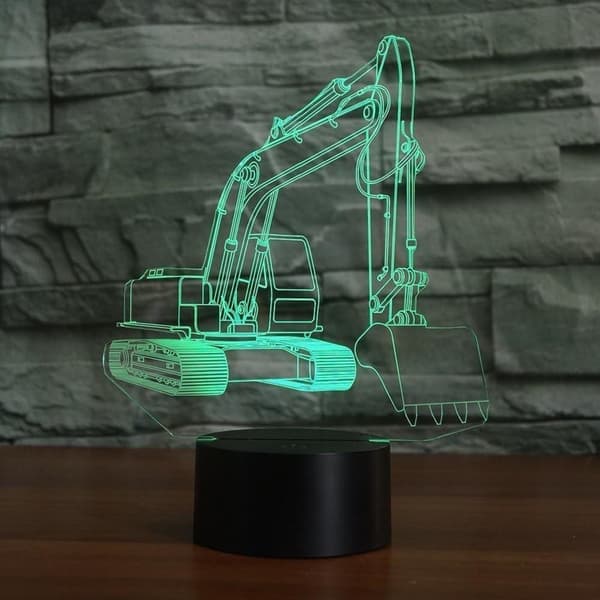 3D Optisk Illusion Gravemaskine Farverig Lyseffekt Touch