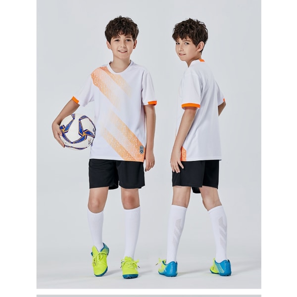Anpassade barnfotbollströjor Kostym pojkar fotbollsuniformer Futebol tröjset fotbollsutrustning barn flickor sportkläder kläder White B 2XS