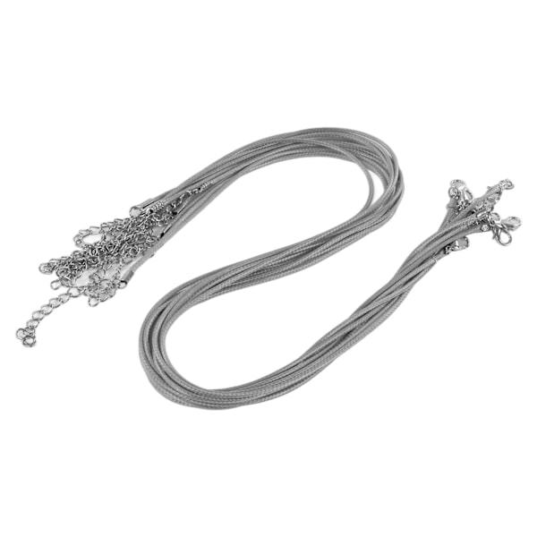 100 st vaxade halsbandssnöre justerbar längd DIY produktionsrep halsband för smyckestillverkning grå