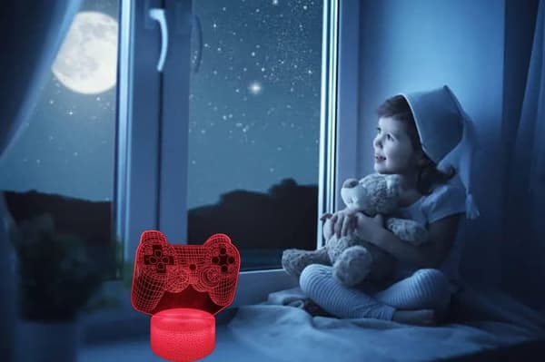 3D Gamepad Nattlampe, Spill Illusjonslampe Fjernkontroll & Berøring 16