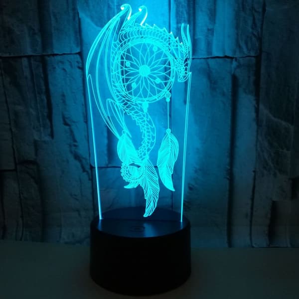Vindspil Natlampe, 3D Illusionslampe, 7 Farver Skiftende