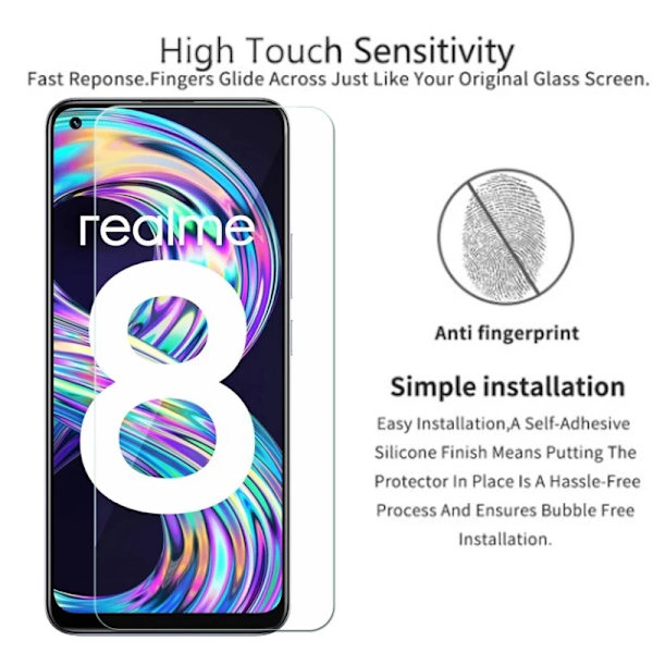 4IN1 Härdat glas för Realme C53 Kameraskydd