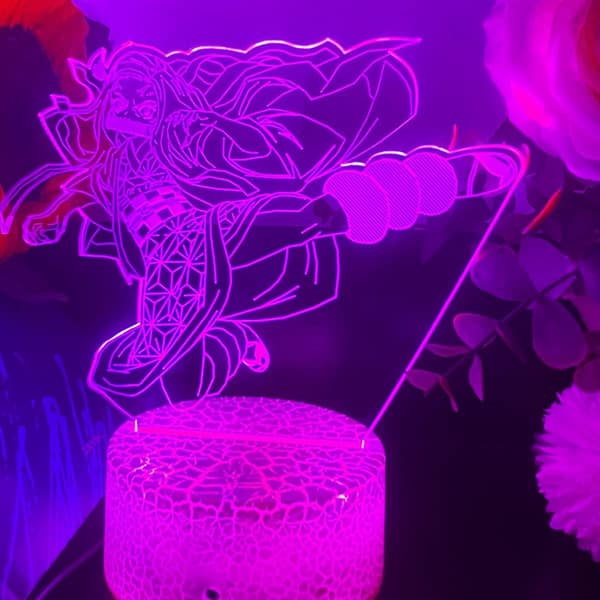 3D Illusions Natlampe, Anime Lampe med 7 Farver til Børn