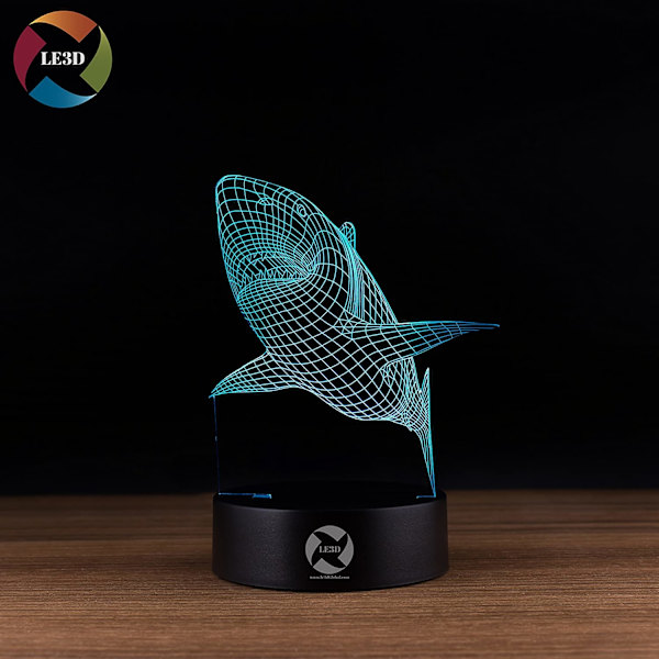 3D Optisk Illusions Natlampe - 7 LED Farveskiftende Lampe