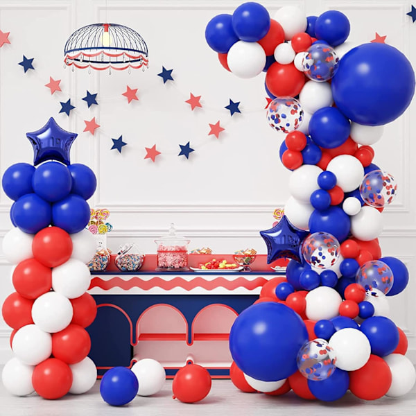 129 stk. Kongeblå Balloner Forskellige Størrelser 18 12 10 5 Tommer til Garlandbue, Blå Balloner til Fødselsdagsfest Graduering Baby Shower Baseball Nautica Royal Blue