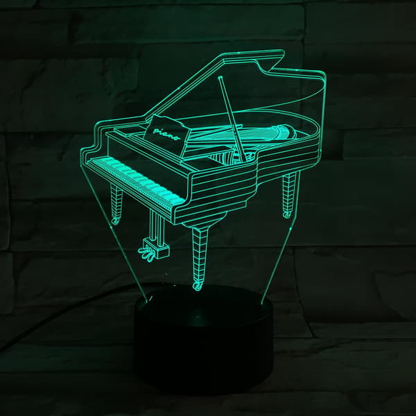 3D Optisk Illusions Natlampe - 7 LED Farveskiftende Lampe