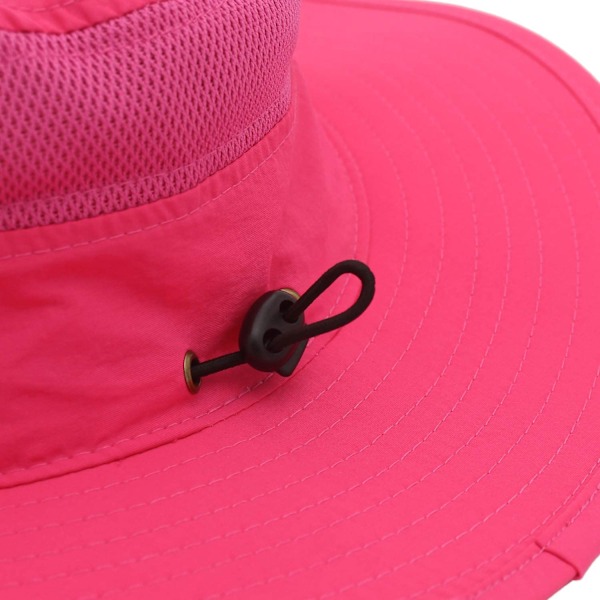 Hatt för män Solhatt UPF 50+ Bred Brätte Bucket Hat Vindtät Fiske Rose Red