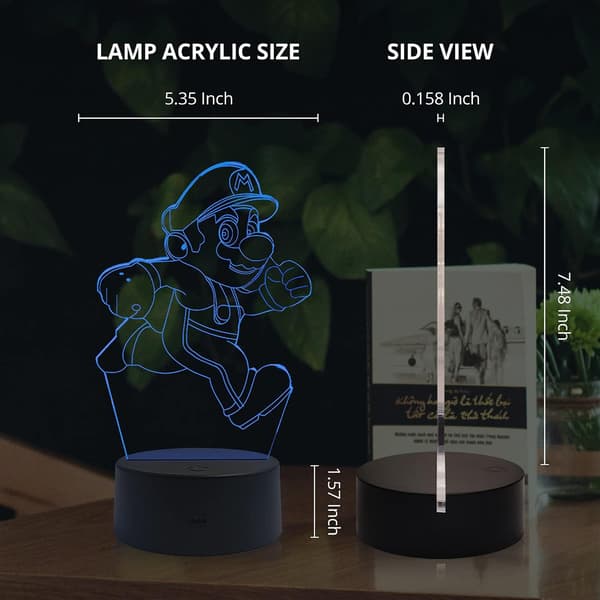 3D LED Nattlys Berøringssensor Fjernkontroll 16 Farger USB