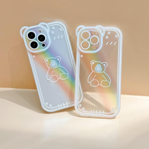 Kompatibel med iPhone 12 Cover Gennemsigtig Sød Regnbue Bea