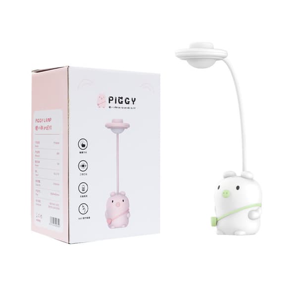 LED Skrivebordslampe Øye-vennlig USB Barn, Gris Leselys 3