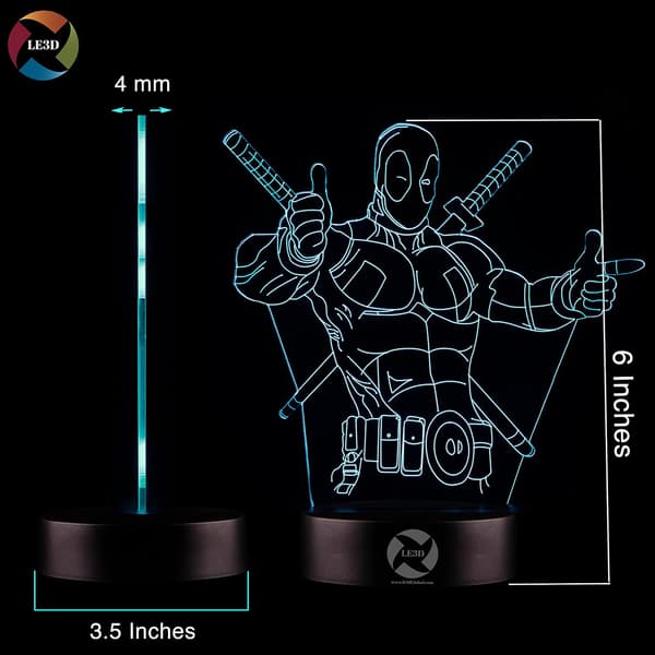 3D Optisk Illusions Natlampe - 7 LED Farveskiftende Lampe