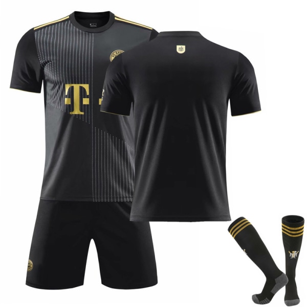 21-22 Bayern Away Sort Børn Voksne Fodbold Fodboldtrøje Træningstrøje SuitXS