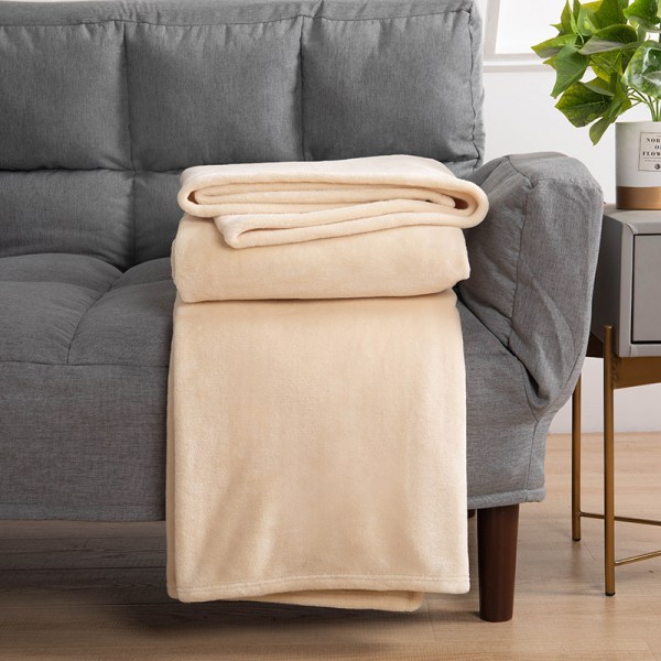 Flannel fleece mikrofiber tæppe, luksus letvægts