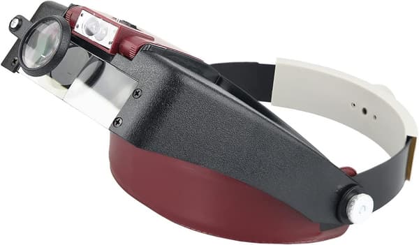 Hodebåndforstørrelsesglass med 2 LED-lys, hodelykt, 1,5X