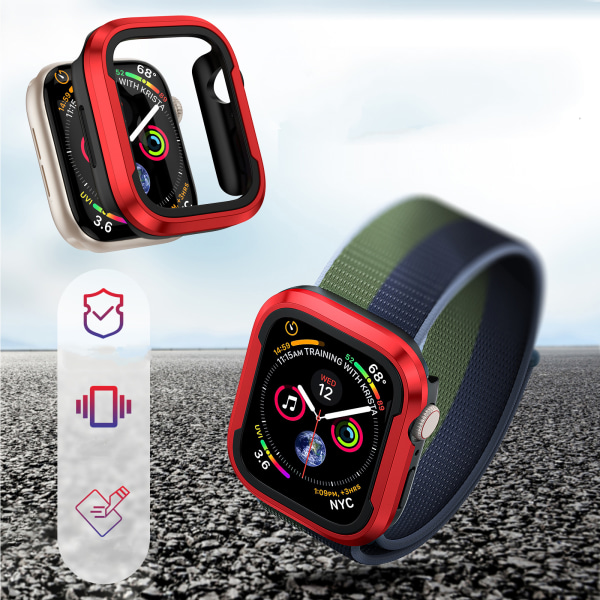 Robust etui kompatibel med Apple Watch 44mm serie SE/6/5/4 militær allround hård TPU beskyttende cover etui stødsikkert bumper