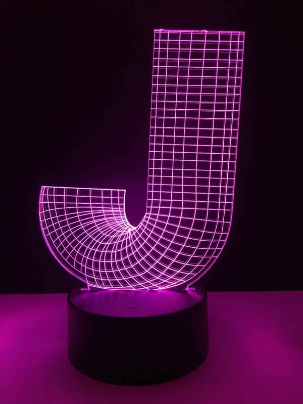 3D Illusion Natlampe Bogstavet J LED Natlampe Bord L