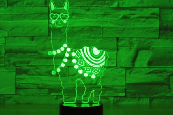 3D Alpaca Får Nattlampa Led Touch Switch Dekor Bord Des